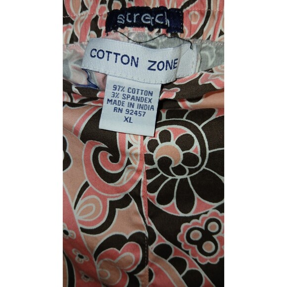 Cotton Zone Pink Women’s Cropped Pants Sz XL Paisley Boho Vacation Travel - Picture 8 of 8